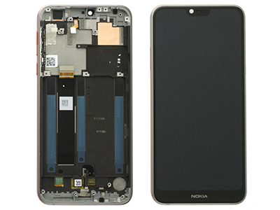 Nokia Nokia 7.1 - Lcd + Touch Screen + Frame + Side Keys Steel