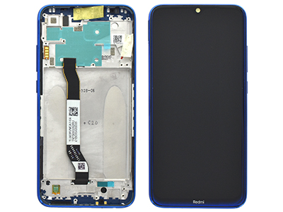 Xiaomi Redmi Note 8 - Lcd + Touchscreen + Frame + Tasti Laterali Neptune Blue