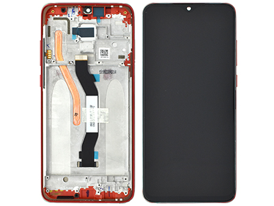 Xiaomi Redmi Note 8 Pro - Lcd + Touchscreen + Frame + Tasti Laterali Coral Orange