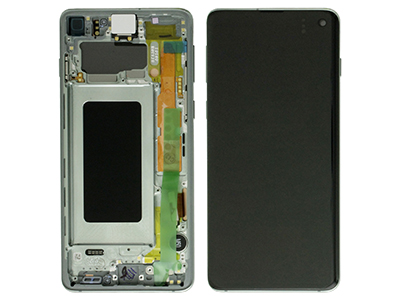 Samsung SM-G973 Galaxy S10 - Lcd + Touchscreen + Speaker + Side Keys + Vibration  Green