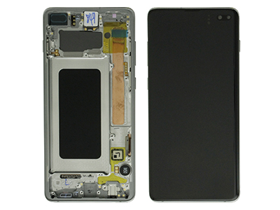 Samsung SM-G975 Galaxy S10+ - Lcd + Touchscreen + Speaker + Side Keys + Vibration  Prism White