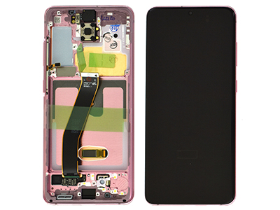 Samsung SM-G980 Galaxy S20 - Lcd + Touchscreen + Frame + Altoparlante Cloud Pink