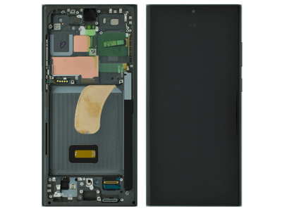 Samsung SM-S918 Galaxy S23 Ultra - Lcd + Touchscreen + Frame + Side Keys Green