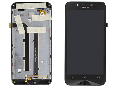 Asus ZenFone 2 Go Vers. ZC500TG / Z00VD - Lcd + Touchscreen + Frame + Switch Tasto Power + Altoparlante Nero