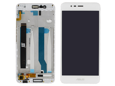 Asus ZenFone 3 Max Vers. ZC520TL / X008D - Lcd + Touchscreen + Frame + Switch Tasti Laterali + Altoparlante Bianco