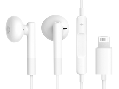 Apple iPad Air Model n: A1474-A1475-A1476 - Wired Stereo earphone - Lightning with microphone and remote control  White