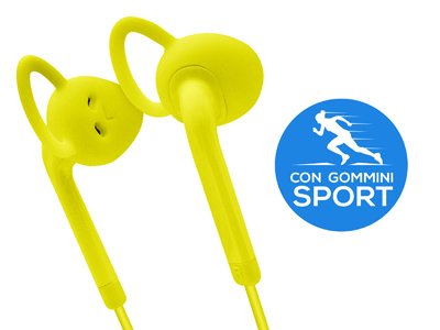 Asus ZenFone 2 Go Vers. ZC500TG / Z00VD - Wired Stereo earphone - Jack 3,5mm Sport with microphone Lime