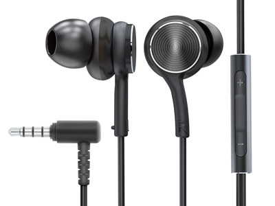 Samsung GT-C3222 Noble Black - Wired stereo earphone Premium - Jack 3,5mm with microphone and remote control Black