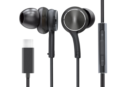 Xiaomi Redmi 10C - Wired stereo earphone Premium - Type C with microphone and remote control Black