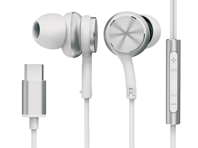 Xiaomi Redmi Note 8 Pro - Wired stereo earphone Premium - Usb C with microphone and remote control White