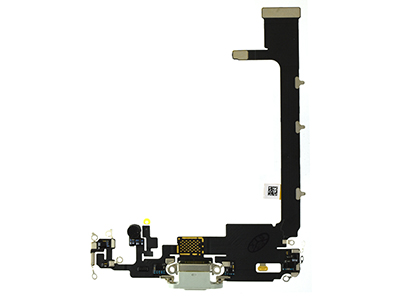 Apple iPhone 11 Pro Max - Flat Cable + Connettore Ricarica + Microfono Bianco  No Logo