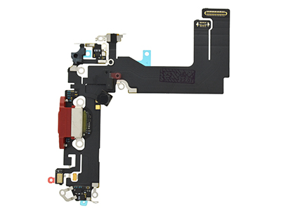 Apple iPhone 13 Mini - Flat cable + Connettore Ricarica + Microfono Red No Logo