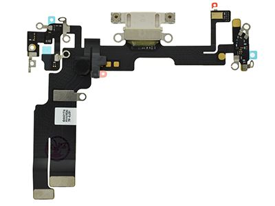 Apple iPhone 14 - Flat cable + Connettore Ricarica + Microfono White No Logo
