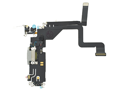 Apple iPhone 14 Pro - Flat cable + Connettore Ricarica + Microfono White No Logo