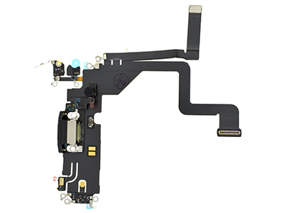 Apple iPhone 14 Pro - Flat cable + Connettore Ricarica + Microfono Black No Logo