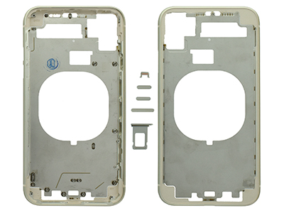 Apple iPhone 11 - Frame in metallo +Tasti Laterali + Sportellino Sim Bianco