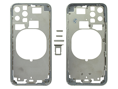 Apple iPhone 11 Pro - Frame in metallo +Tasti Laterali + Sportellino Sim Bianco