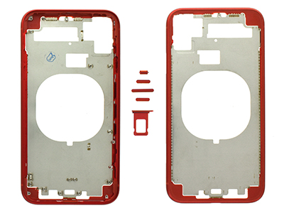 Apple iPhone 11 - Metal Frame + Side Keys + Sim Holder Red