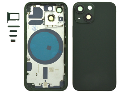 Apple iPhone 13 Mini - Frame + Side Keys + Sim Holder + Magnetic Back Cover + Glass NO LOGO Green