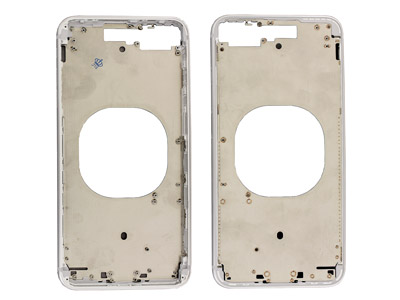 Apple iPhone 8 Plus - Metal Frame + Side Keys + Sim Holder NO LOGO Silver