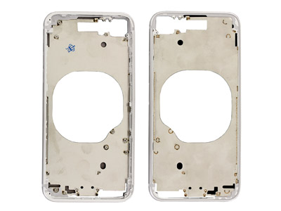 Apple iPhone 8 - Metal Frame + Side Keys + Sim Holder NO LOGO Silver