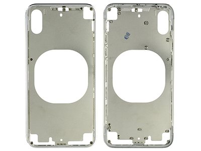 Apple iPhone X - Metal Frame + Side Keys + Sim Holder NO LOGO White