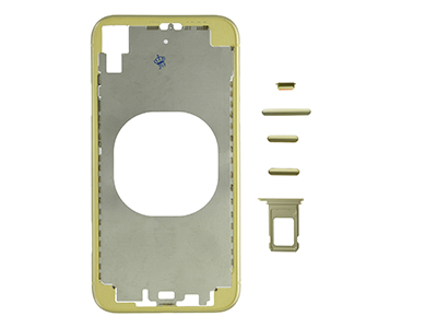 Apple iPhone Xr - Frame in metallo +Tasti Laterali + Sportellino Sim NO LOGO  Oro