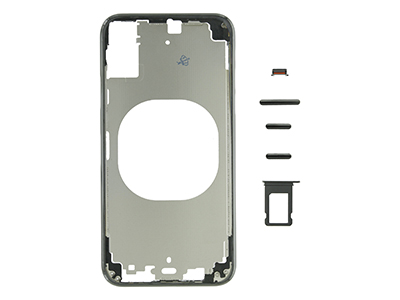 Apple iPhone Xs - Frame in metallo +Tasti Laterali + Sportellino Sim NO LOGO  Nero