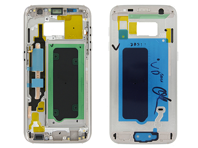 Samsung SM-G930 Galaxy S7 - Guscio frontale + Frame Supporto Lcd + Tasti Laterali  Vers. Oro