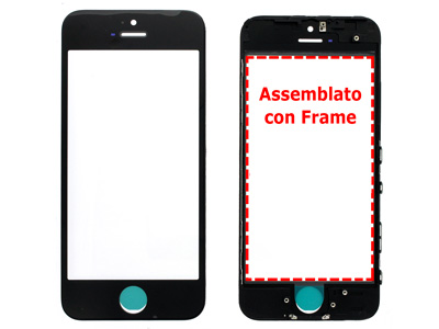 Apple iPhone SE - Frame cornice lcd + Vetrino **Qualità Eccelsa** Assemblato con OCA Nero