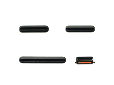 Apple iPhone Xs Max - Complete External Side Keys 4 pcs. Set Black