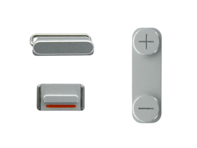 Apple iPhone 5S - External Side Keys 3 pcs. Set for Silver vers.