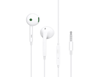Oppo A72 - MH138 Stereo Earphones 3.5mm + Microphone + Answer Key White  **Bulk**