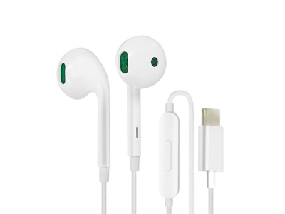 Oppo Reno 5G - Stereo Earphones Type-C + Microphone + Answer Key White **Bulk**