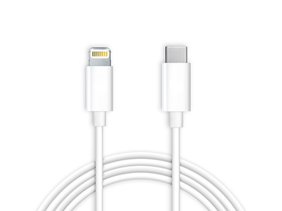 Apple iPad Mini 6a Generazione Model n: A2567-A2568 - MX0K2ZM/A Usb Type-C to Lightning Data Cable White 1m.