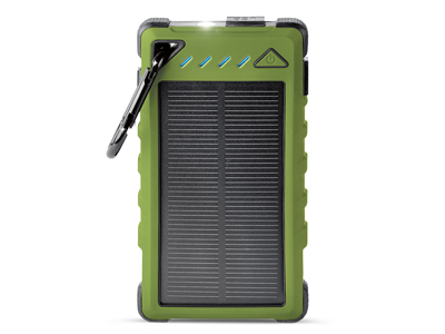 NGM Pixy - Solar power bank dual output Usb A 8000mAh Green