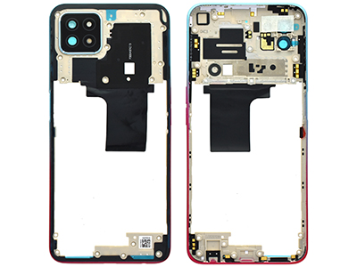 Oppo A73 5G - Rear Cover + Antenna NFC + Vetrino Camera + Tasti Laterali Neon