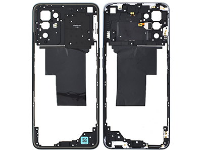 Oppo A94 5G - Rear Cover + Tasti Laterali + Antenna NFC + Flash Fluid Black
