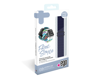 Cinturino in Tessuto Universale per Smartwatch e Orologi Blue Glitter Serie FreeStyle