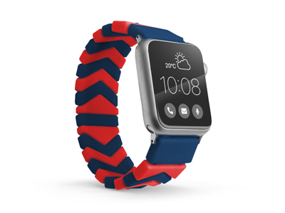 Apple Apple Watch 42mm. 1a Gen A1554 - Cinturino in Silicone Universale per Smartwatch e Orologi Red/Blue Serie FreeStyle