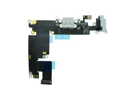 Apple iPhone 6 Plus - Flat cable + Jack Audio + Connettore Ricarica + Microfono Grigio Chiaro No logo