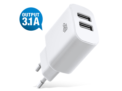 Huawei Ascend G630 - Wall Charger dual USB A output - 3.1A max White