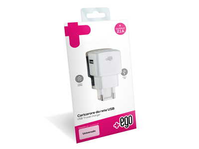 Wiko Y81 - Home charger output Usb A - 2.1A Soft touch White