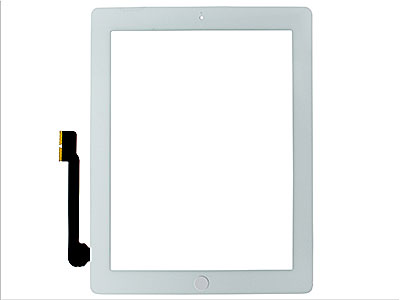 Apple iPad 3 / iPad New Model n: A1416-A1430 - Touchscreen+Biadesivo+switch+frame camera con Tasto Home, Alta qualità  Bianco