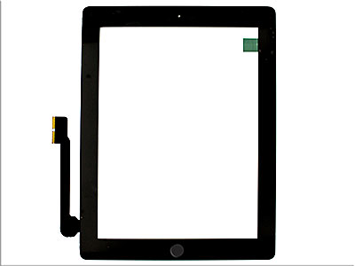 Apple iPad 3 / iPad New Model n: A1416-A1430 - Touchscreen+Biadesivo+switch+frame camera con Tasto Home, Alta qualità Nero