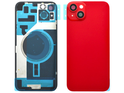 Apple iPhone 14 Plus - Magnetic Back Cover + Camera Lens Red