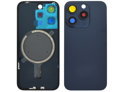 Apple iPhone 15 Pro - Magnetic Back Cover + Camera Lens Blue Titanium